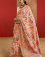 Rhapsodic Beige Pashmina Saree With Glorious Blouse Piece