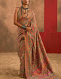 Exceptional Grey Pashmina Saree With Splendorous Blouse Piece