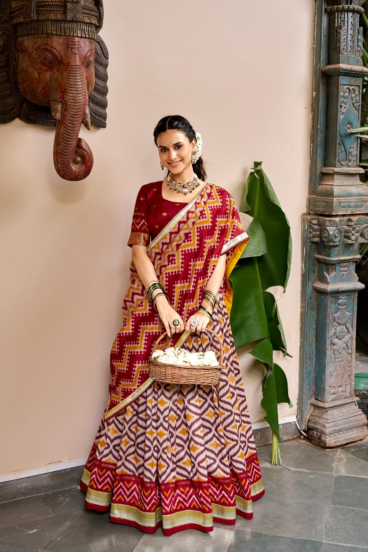 Navratri Special Embossed Lace Lehenga Set | Tulip Designer
