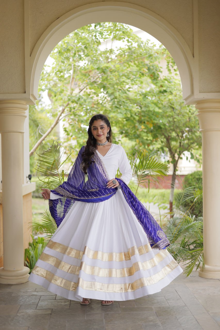 Navratri Special Gota Patti Gown with Leheriya Dupatta | Tulip Designer
