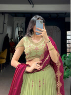 Luxury Star Georgette Zari Sequins Embroidered Lehenga Choli
