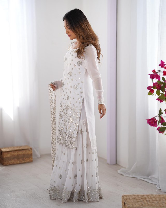 Fancy Star Georgette Silk with thread & Sequence Work Fancy Suit Set
