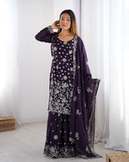 Fancy Star Georgette Silk with thread & Sequence Work Fancy Suit Set
