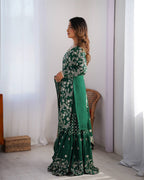 Stunning Chinon Silk with thread & Sequence work Sharara Suit Set
