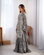 Stunning Chinon Silk with thread & Sequence work Sharara Suit Set
