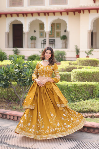 Stunning Heavy Embroidered Lehenga Choli with Dupatta For Women