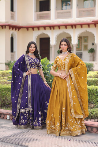 Stunning Heavy Embroidered Lehenga Choli with Dupatta For Women