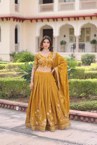 Stunning Heavy Embroidered Lehenga Choli with Dupatta For Women