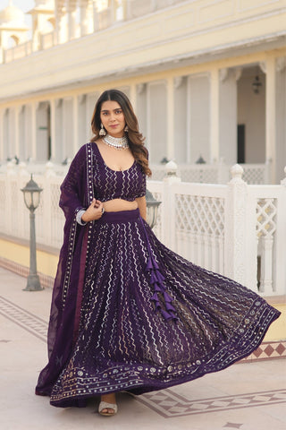 The Stunning Embroidered Work Lehenga Choli With Dupatta
