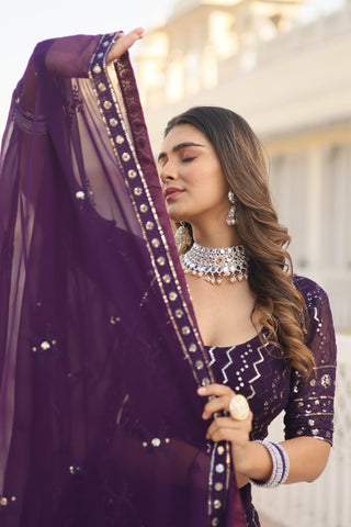 The Stunning Embroidered Work Lehenga Choli With Dupatta
