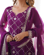 Stunning Faux Georgette thread with Sequence work Wedding Suit Set
