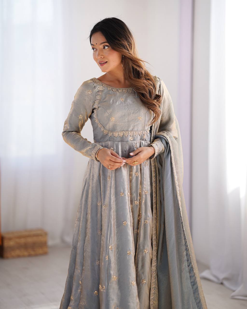 Stunning Fandy Silk with Coading & Sequence work Wedding Suit Set
