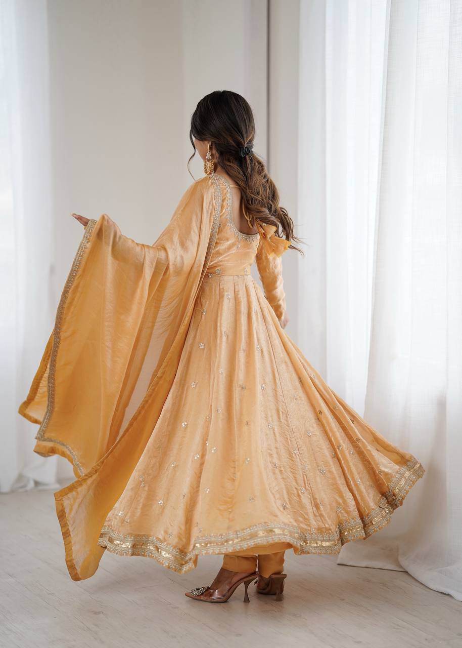 Stunning Fandy Silk with Coading & Sequence work Wedding Suit Set
