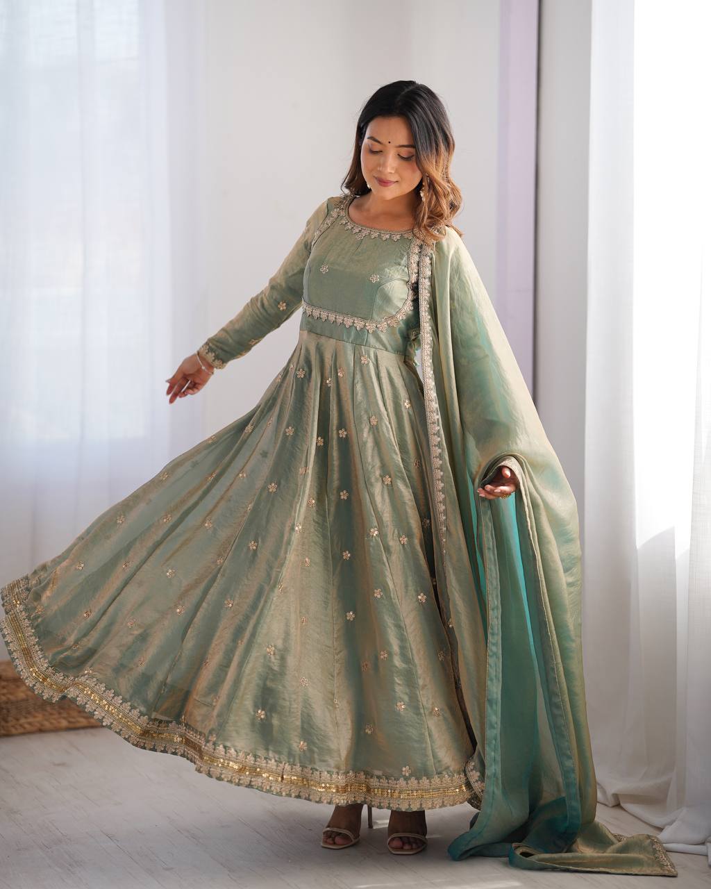 Stunning Fandy Silk with Coading & Sequence work Wedding Suit Set
