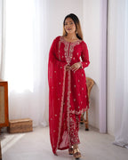 Stunning Faux Georgette thread with Sequence work Wedding Suit Set
