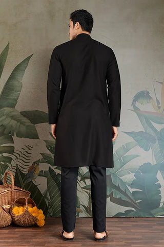 Royal Black Mirror Kurta with Dupatta Set for Wedding Functions