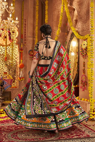 Stylish Maroon Cotton Chaniya Choli for Garba Night