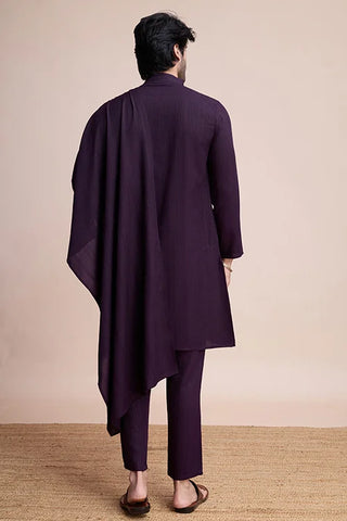 Purple Viscose Designer Kurta with Pant & Dupatta