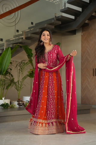 Stylish Sequins Embroidered Wedding Designer Gown