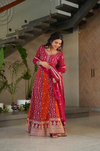 Stylish Sequins Embroidered Wedding Designer Gown