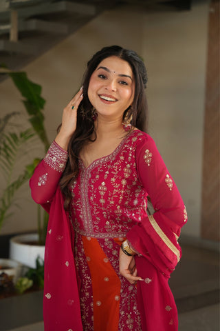 Stylish Sequins Embroidered Wedding Designer Gown