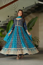 Stylish Sequins Embroidered Wedding Designer Gown
