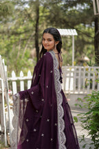 Stylish Women Tiered Gown With Dupatta Set
