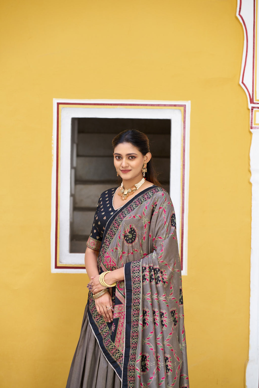 Royal Wedding Wear Tasar Silk  Printed Lehenga Choli Set
