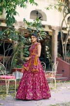 Designer Festive Tasar Silk Foil Printed Lehenga Choli Set For Women
