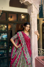 Designer Festive Tasar Silk Foil Printed Lehenga Choli Set For Women
