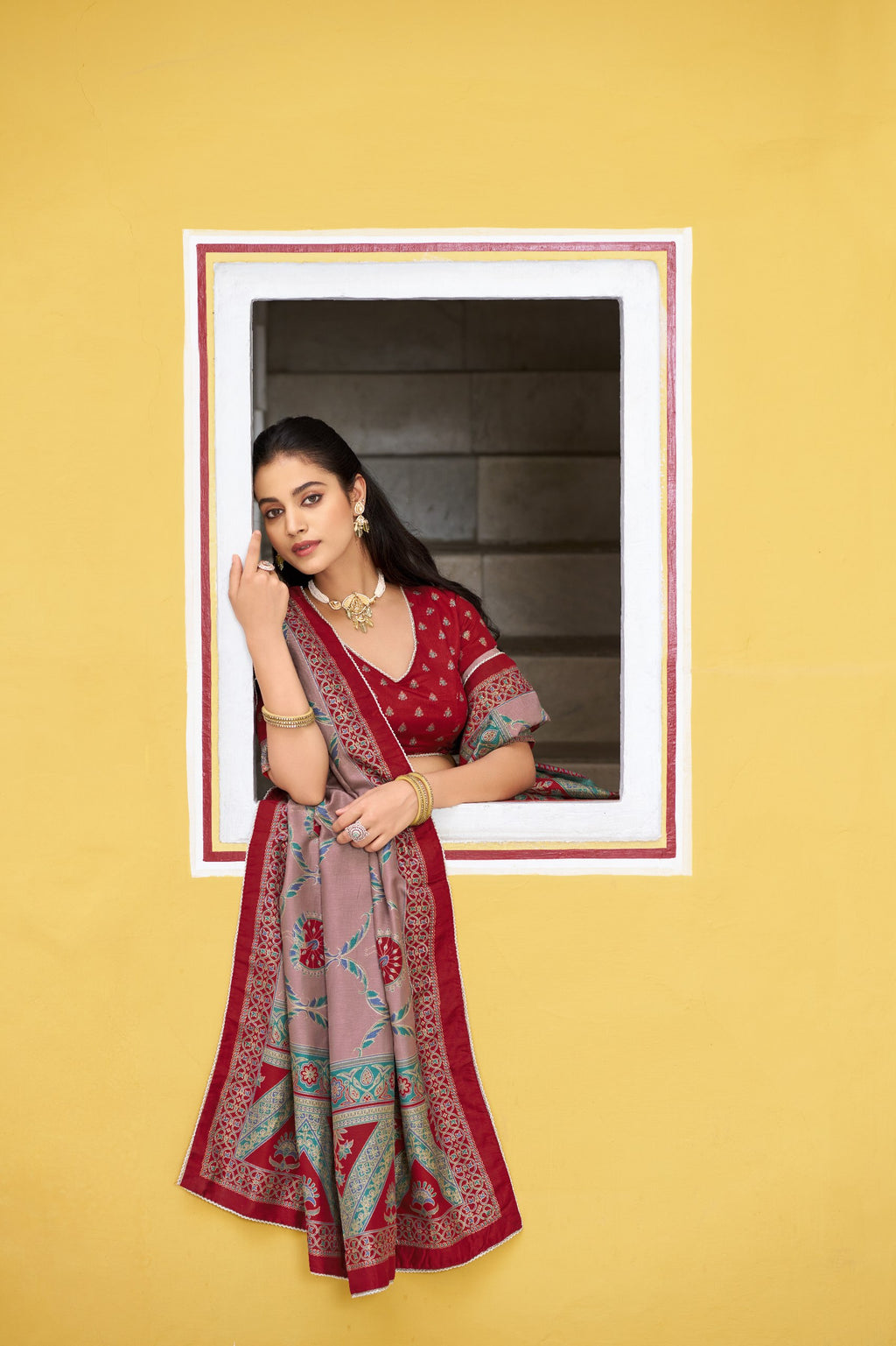 Royal Wedding Wear Tasar Silk  Printed Lehenga Choli Set
