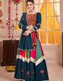 Teal Blue with Multi Navratri Chaniya Choli for Ladies Wear