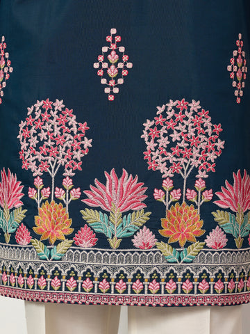 Indian Wedding Style Exclusive Teal Blue Kurta for Mens