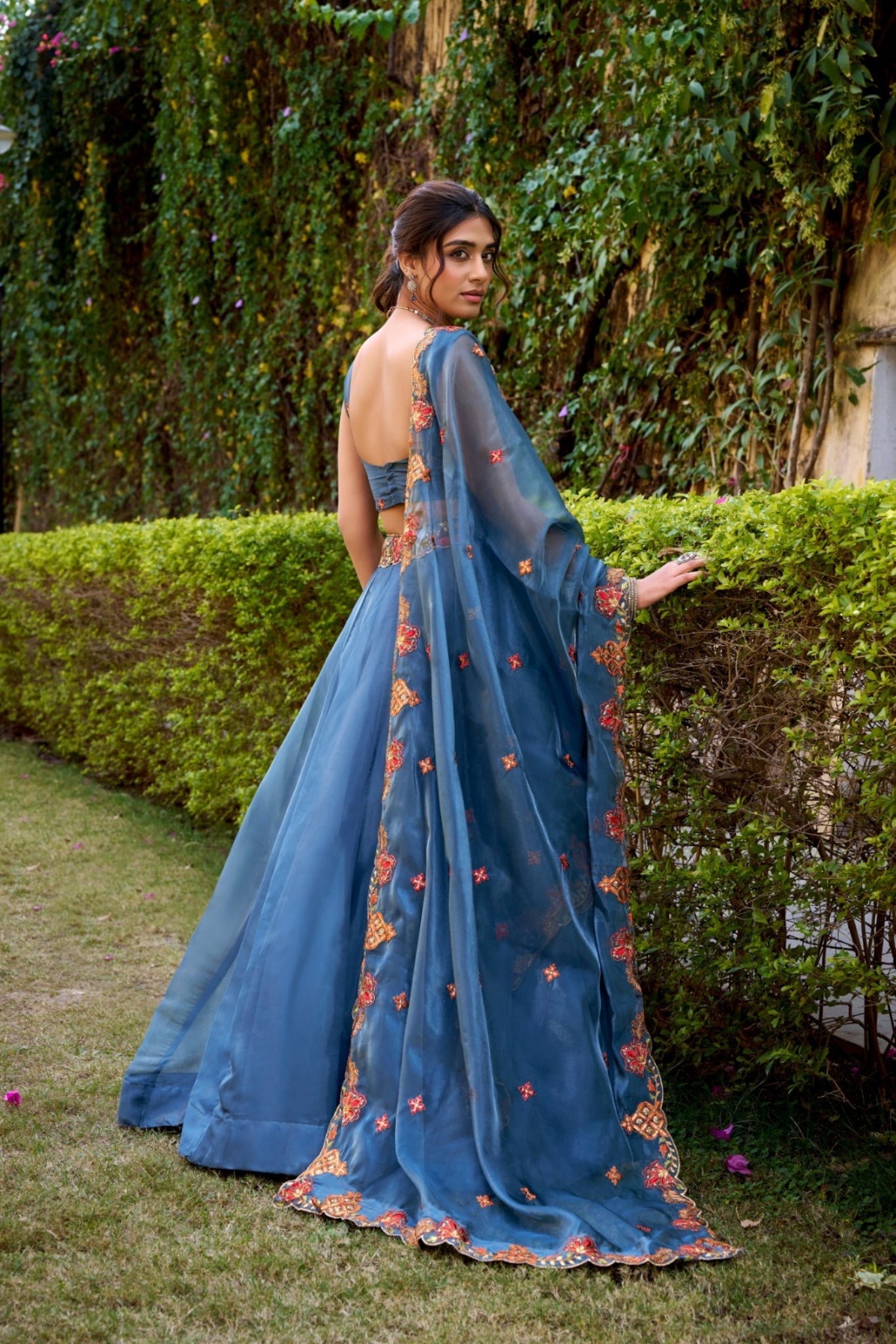 Ethereal Teal Chanda Silk Lehenga Set Crafted In The Spirit Of Modern Royalty