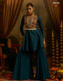 Navratri Teal Mul Cotton Top Bottom | Tulip Designer