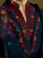 Teal Rayon Embroidered Kurta Dupatta Set | Tulip Designer
