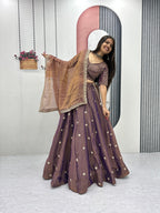 Elegant Mosh Thread Sequence Work Lehenga Choli Set for Women
