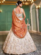 Designer Pure Tissue Dori and Sequins Work Lehenga Set with Fendi Dupatta
