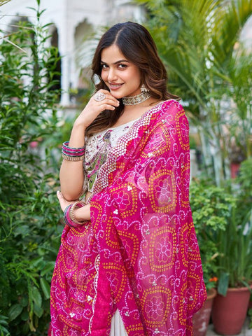 Pure Tissue Silk Heavy Embroidery Sequence & Thred Work Lehenga Choli Set

