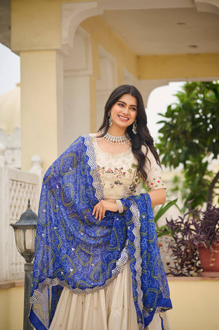 Premium Pure Tissue Silk Festival Lehenga Choli Set With Dupatta