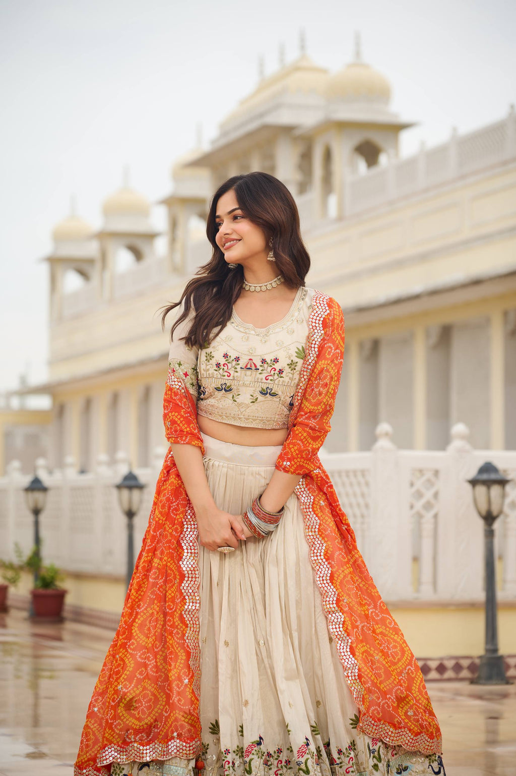 Premium Pure Tissue Silk Festival Lehenga Choli Set With Dupatta