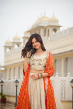 Premium Pure Tissue Silk Festival Lehenga Choli Set With Dupatta
