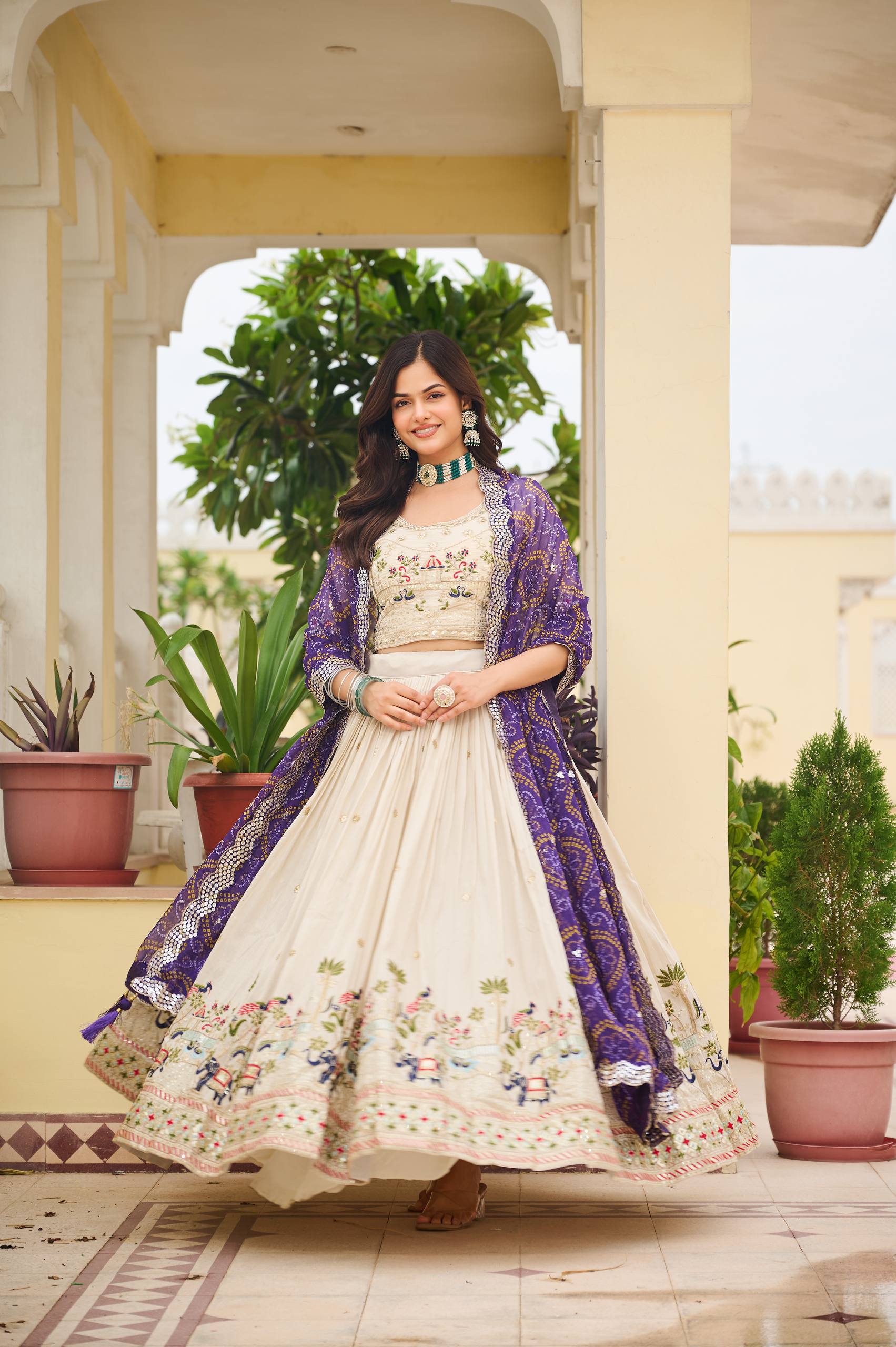 Premium Pure Tissue Silk Festival Lehenga Choli Set With Dupatta