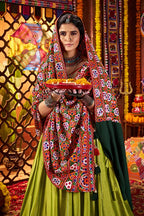 Fluorescent Green Chaniya Choli for Dandiya Nights
