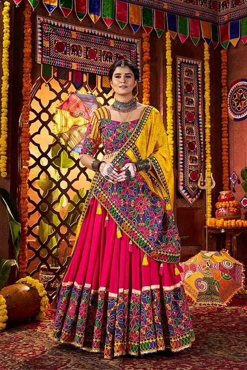 Traditional Mirror Work Chaniya Choli Set for Navratri