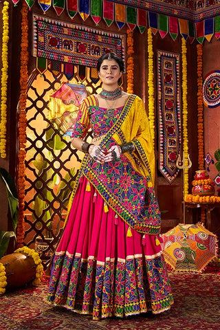 Traditional Mirror Work Chaniya Choli Set for Navratri