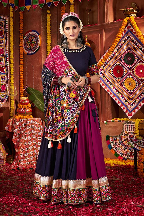 Traditional Mirror Work Chaniya Choli for Navratri Night