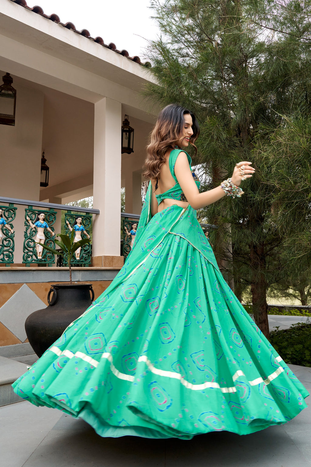 Traditional Bandhej Print Lehenga Set | Tulip Designer
