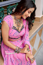 Traditional Bandhej Print Lehenga Set | Tulip Designer
