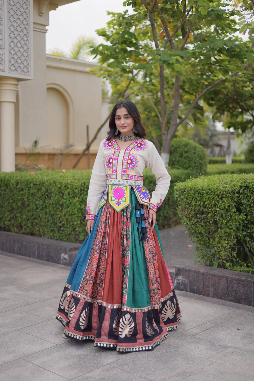 Traditional Cotton Printed Kutchi Lehenga Set | Tulip Designer
